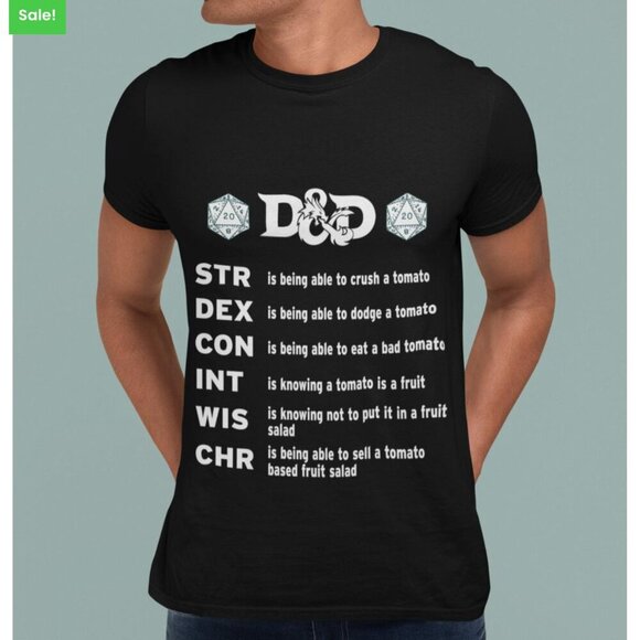D&D Dungeons & Dragons STR DEX CON INT WIS CHR short-sleeve t-shirt sz 4XL - Picture 2 of 8